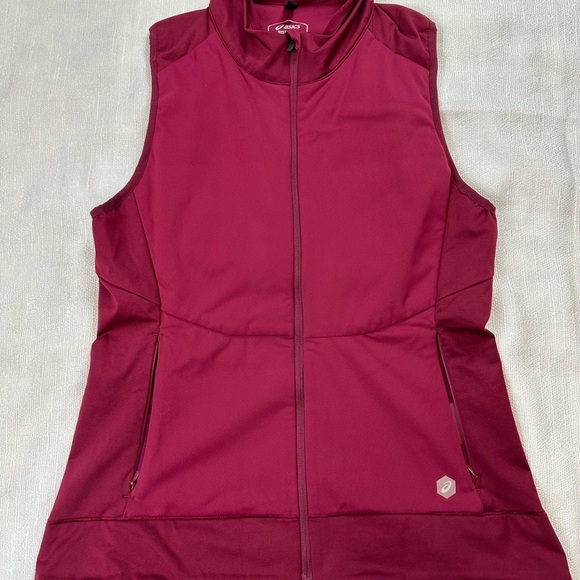 Asics Jackets & Blazers - Asics Burgundy Sleeveless Vest